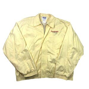 80s Seagram's Liquor Men's Vintage Promo MVP Bay Shore USA Jacket Size XL Yellow